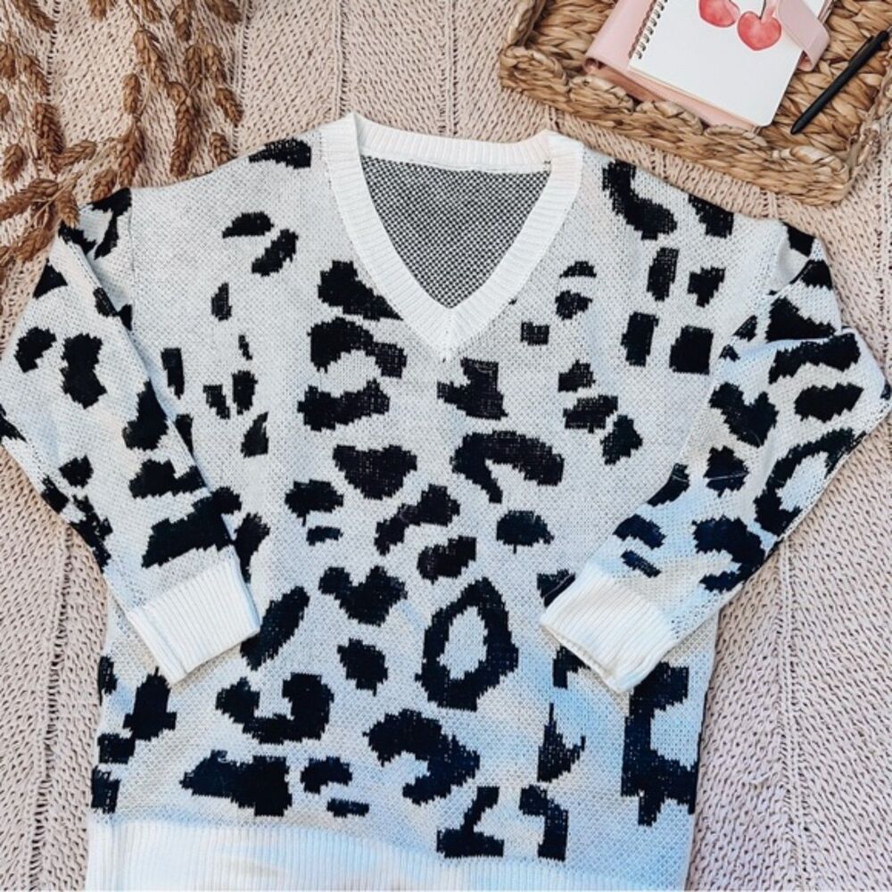 cheetah print sweater size large